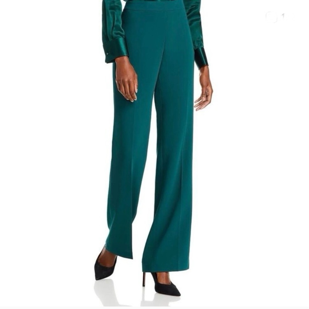 Lafayette 148 Sloan Hunter Green Flare Pants